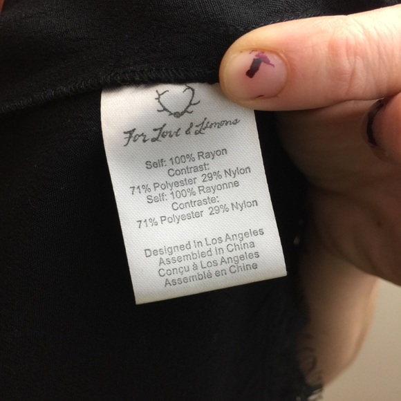 For Love and Lemons Black Lace Trim OTS Blouse Top - Picture 6 of 8